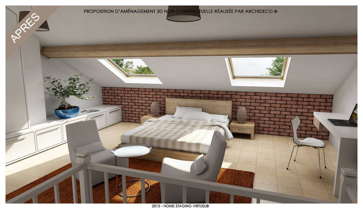 Les réalisations du mois, ArchiDeco ArchiDeco Modern style bedroom Beds & headboards
