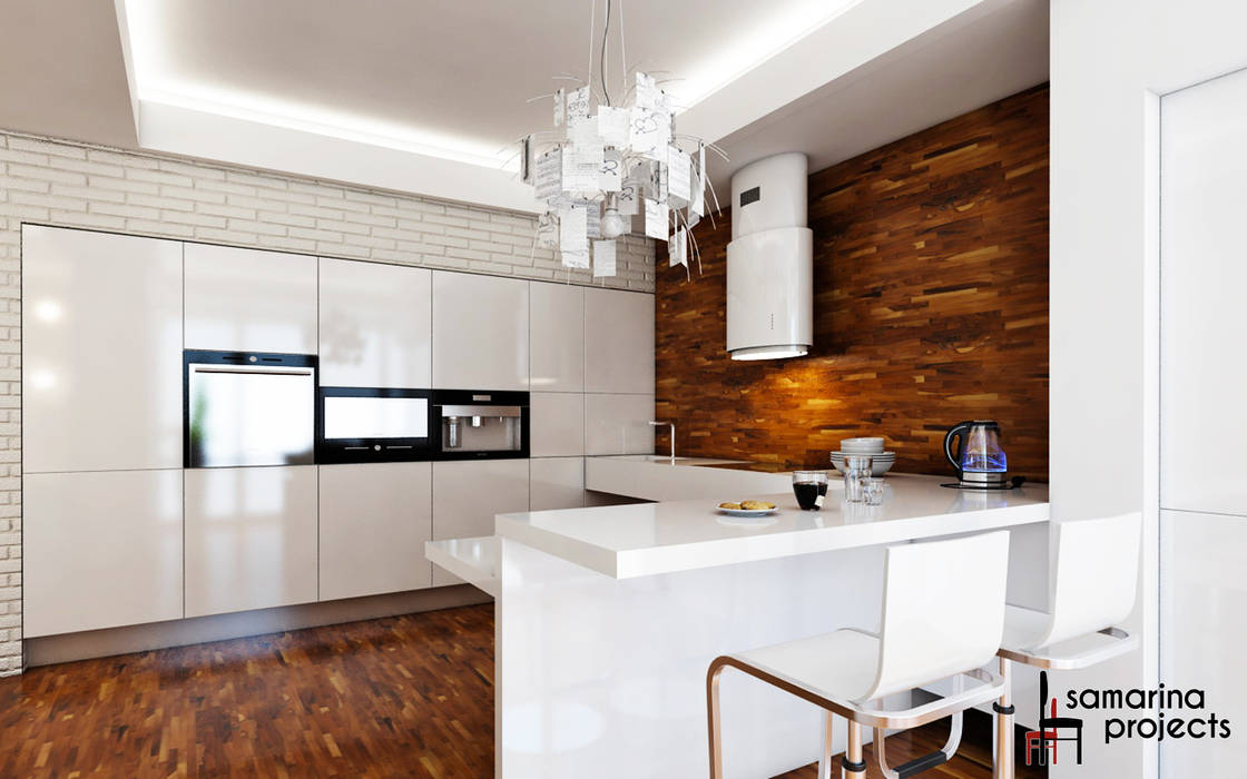 Квартира для семьи с ограниченными физическими возможностями , Samarina projects Samarina projects Minimalist kitchen