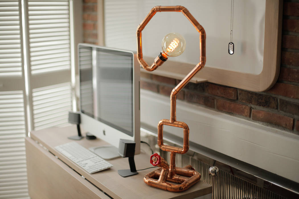 DEMANDO Copper Table Lamp homify Salones escandinavos Iluminación