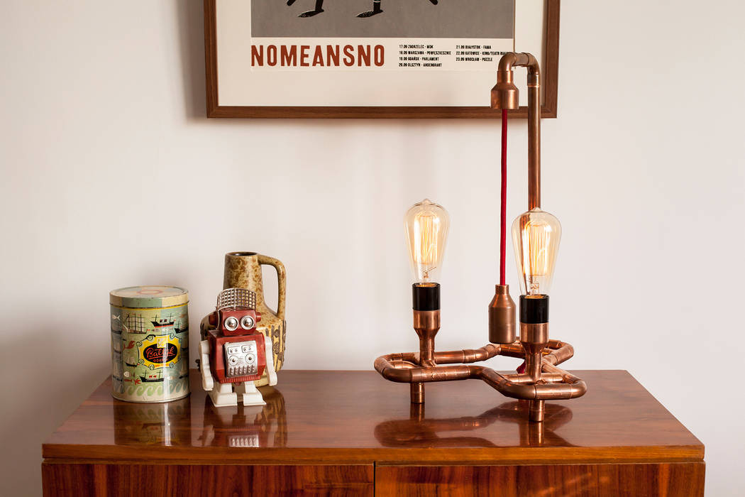 DUSO Copper Table Lamp homify Столовая комната в стиле лофт Освещение