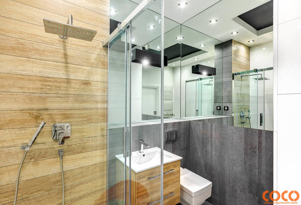 Bliźniacze lustrzane łazienki, COCO Pracownia projektowania wnętrz COCO Pracownia projektowania wnętrz Salle de bain minimaliste