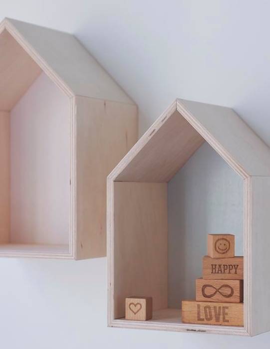 Skandynawskie półki w kształcie domków My Label Skandynawski pokój dziecięcy Akcesoria i dekoracje