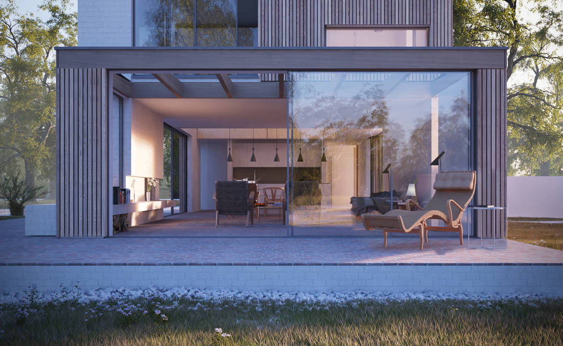 Woodpeckers Modern living room by Strom Architects Modern