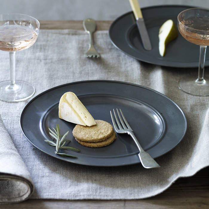 Kestle Zinc Plates, Set of Four, Rowen & Wren Rowen & Wren Rustic style kitchen Cutlery, crockery & glassware