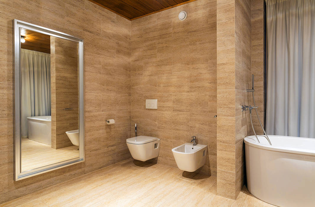 ДОМ В ПОСЕЛКЕ ПОЛИВАНОВО ALEXANDER ZHIDKOV ARCHITECT Ванная комната в скандинавском стиле