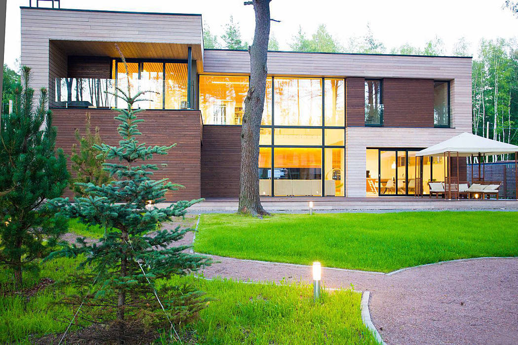 Дом в загородном поселке «Охтинский парк», ALEXANDER ZHIDKOV ARCHITECT ALEXANDER ZHIDKOV ARCHITECT Casas escandinavas