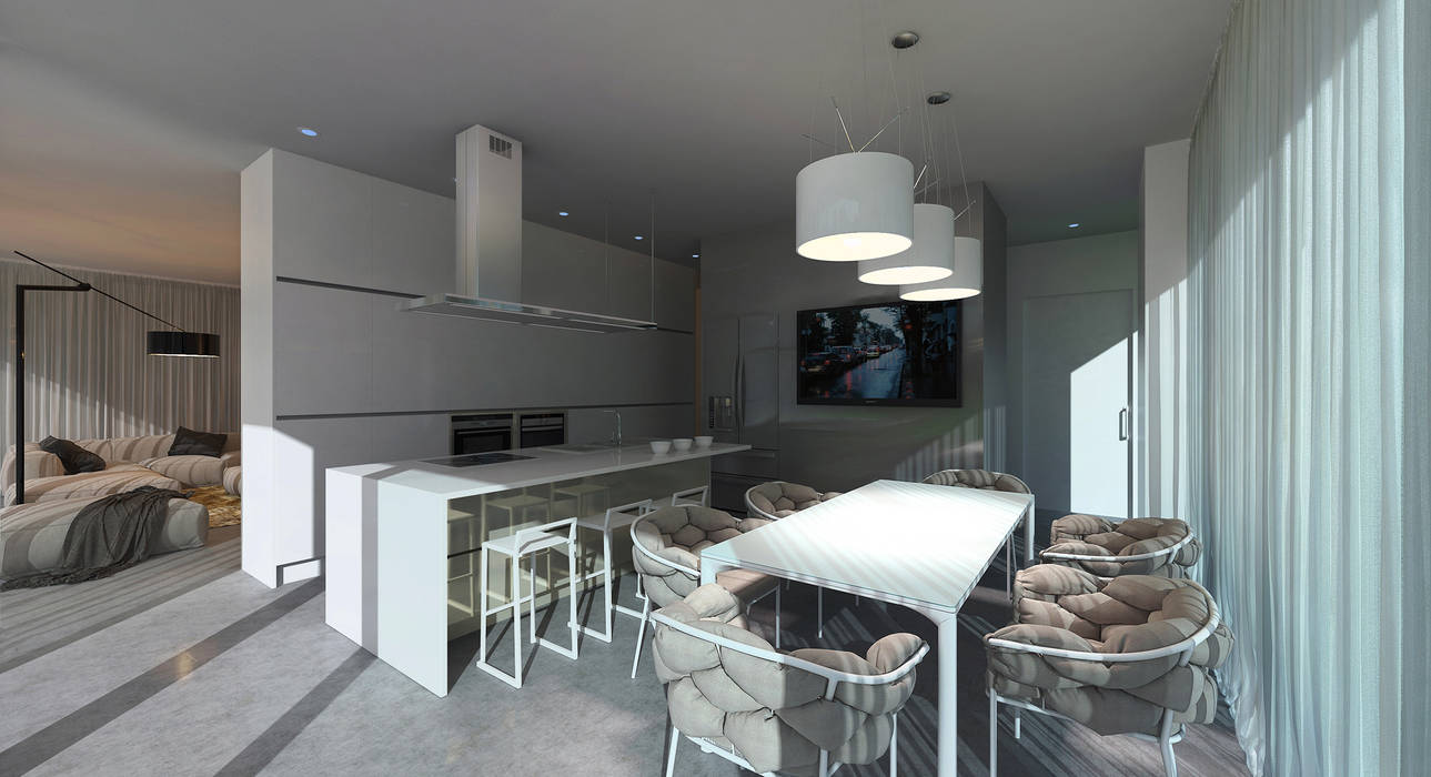 Prefabricated House, ALEXANDER ZHIDKOV ARCHITECT ALEXANDER ZHIDKOV ARCHITECT Kitchen