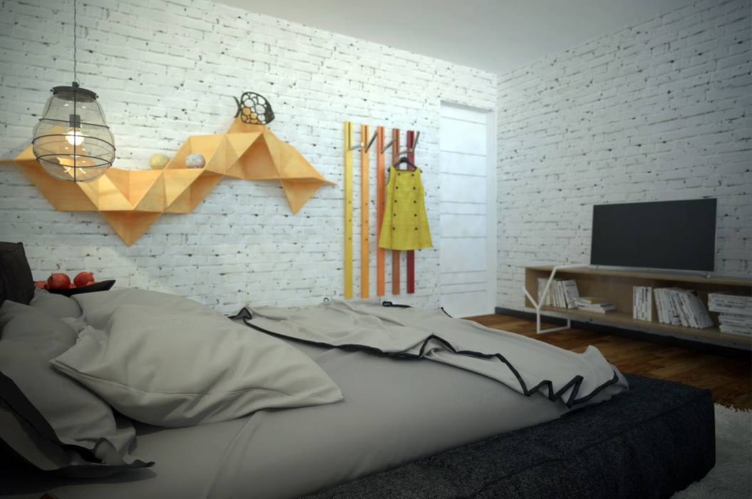 ​ДОМ В ПОСЕЛКЕ ПОЛИВАНОВО (визуализация) ALEXANDER ZHIDKOV ARCHITECT Спальня в стиле минимализм