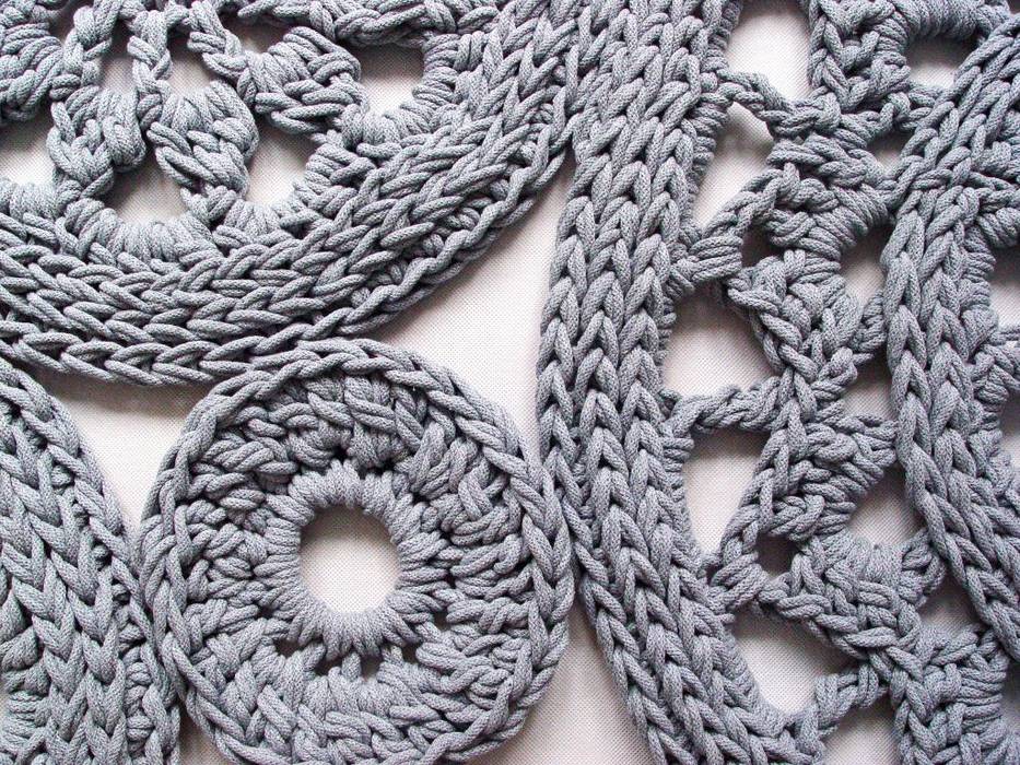 Handgefertigt Gestrickt Gemacht Crochet Teppich Burgersteig