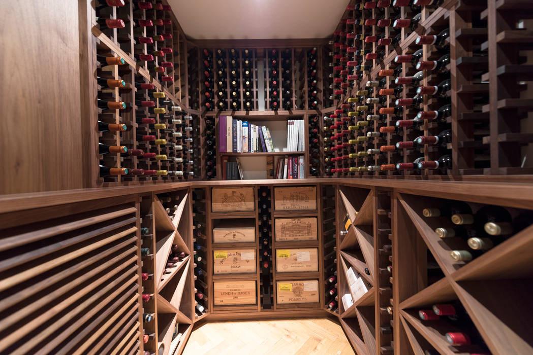 Wine Cellar in American black walnut designed and made by Tim Wood Tim Wood Limited Classic style wine cellar