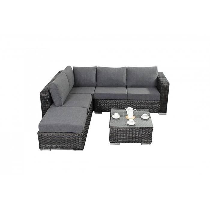 Bonsoni Small Corner Sofa Colour Black Consists Of Two Modular