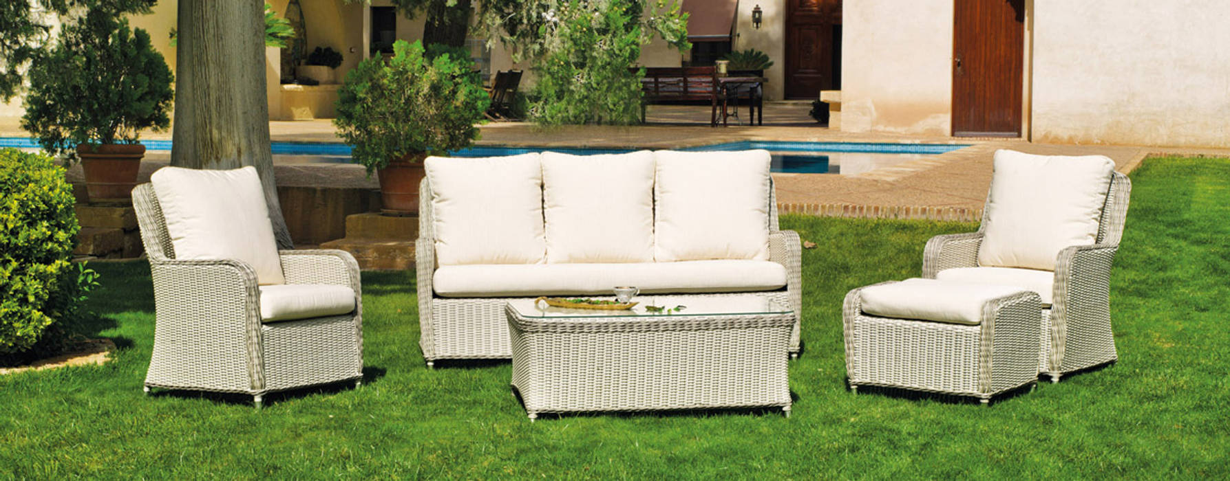 SET MEDULA SURABAYA-8 CON COJINES SD, Hevea Hevea Classic style garden Furniture