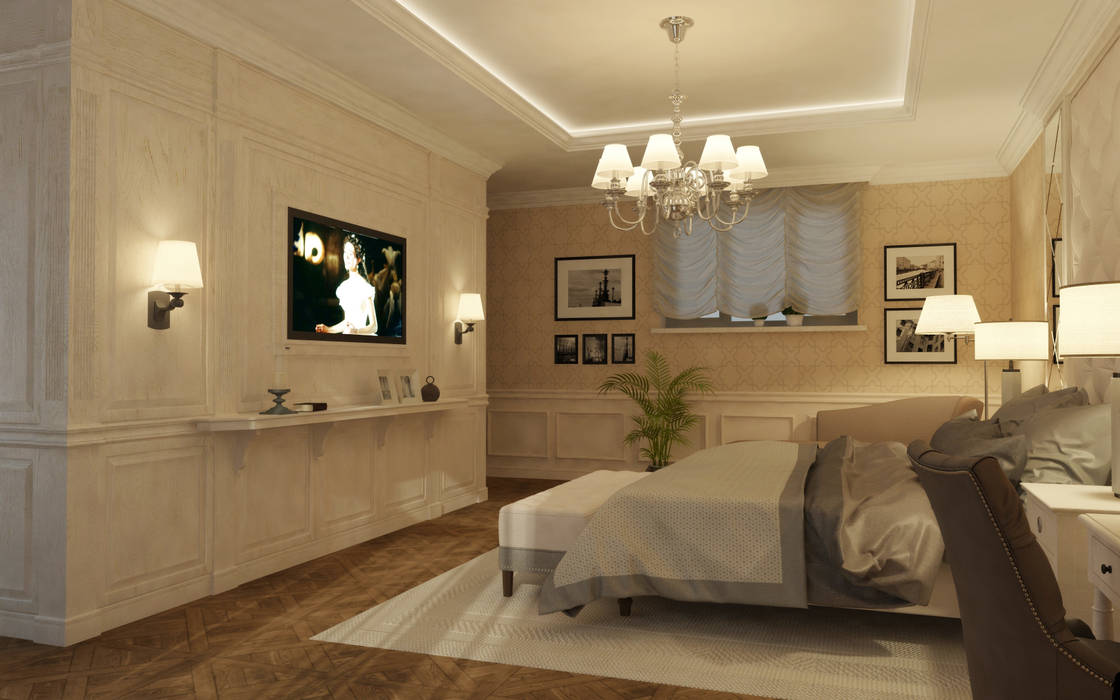 Спальня хозяев studio forma Спальня в классическом стиле