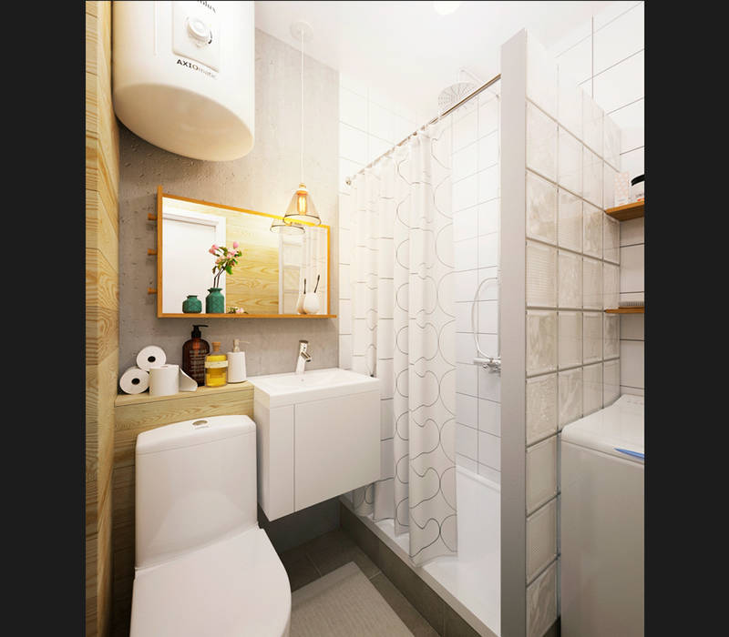 KEFIR HOME, IK-architects IK-architects Phòng tắm phong cách tối giản