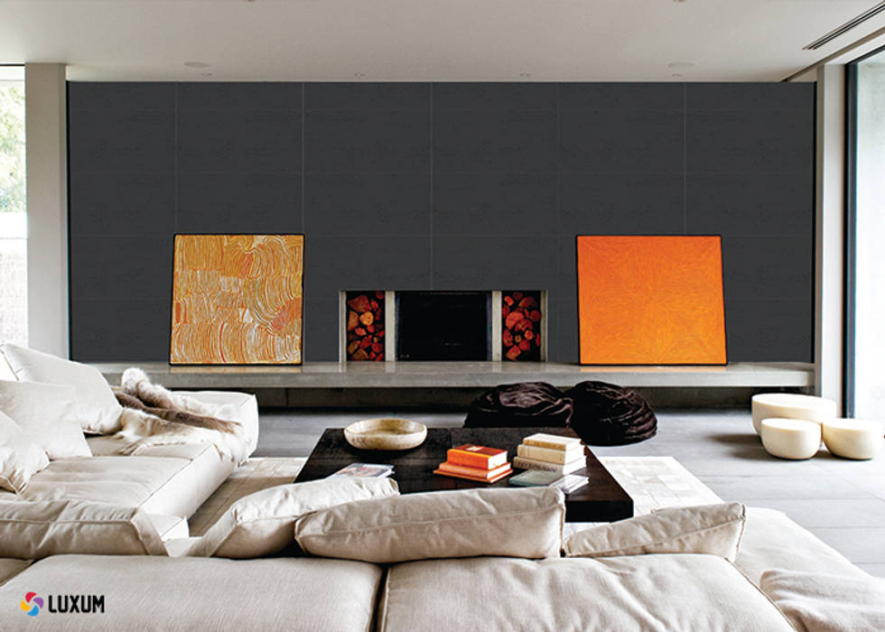 Architectural concrete in livingroom Luxum Modern Oturma Odası