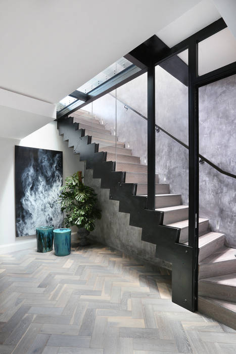 Luxury London penthouse, Alex Maguire Photography Alex Maguire Photography Modern corridor, hallway & stairs