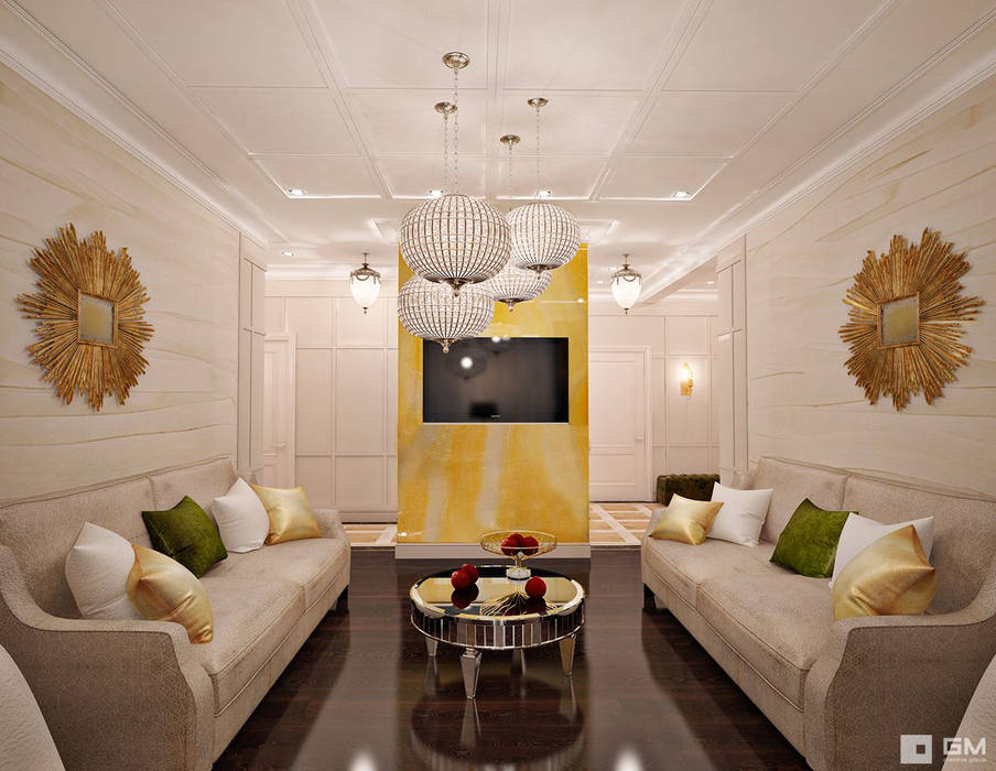 Дизайн интерьера 2-х комнатной квартиры , GM-interior GM-interior Гостиная в классическом стиле