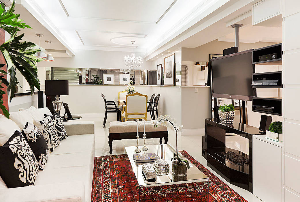 Living em Preto Branco e Cinza, marli lima designer de interiores marli lima designer de interiores Living room