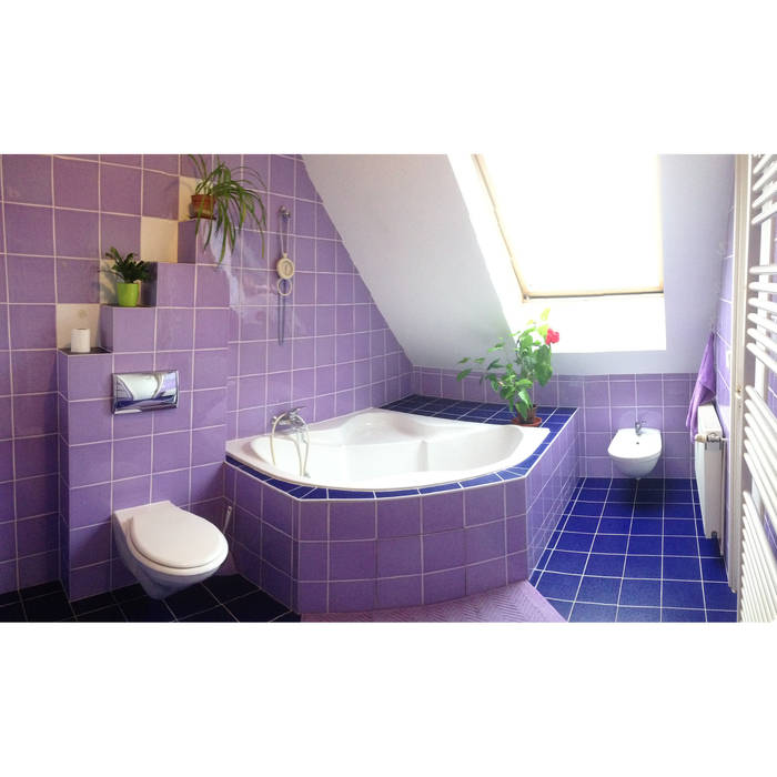 maison M&Mme V : salle de bains ANA VAJNOVSZKI ARCHITECTE Salle de bain originale
