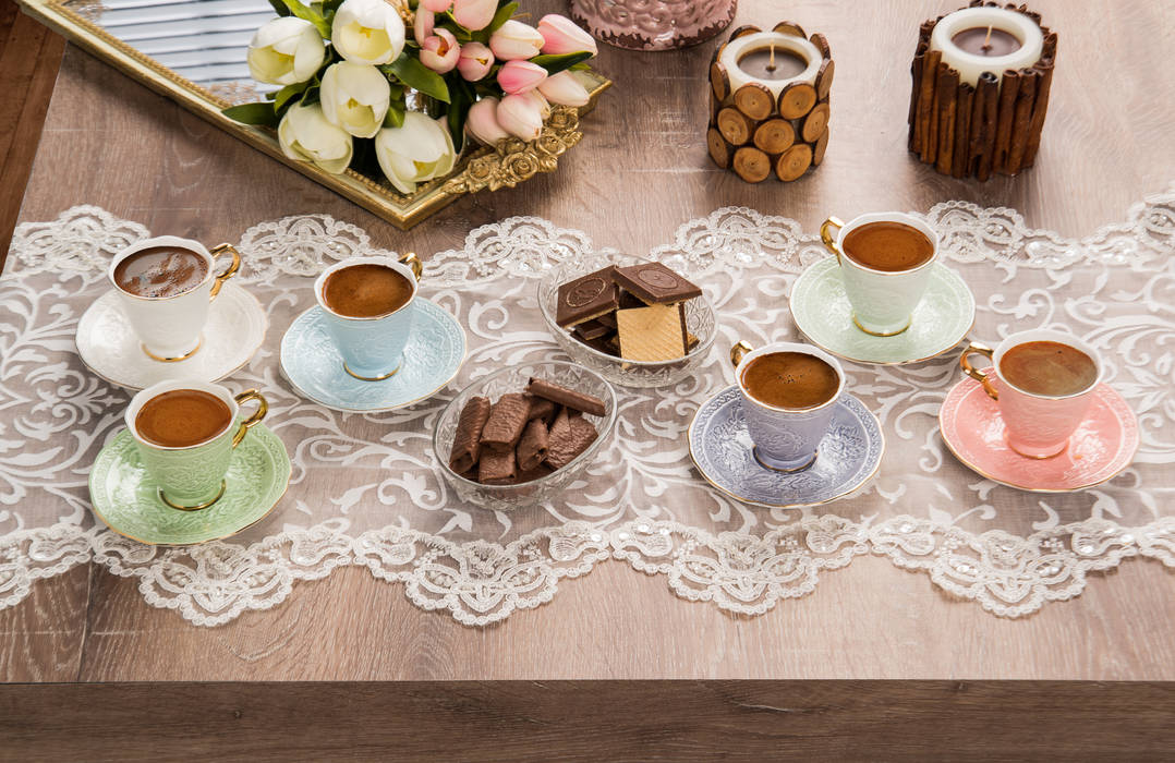 Inverno Kahve Fincan Takımı Home Sweet Home Klasik Mutfak Mutfak Malzemeleri
