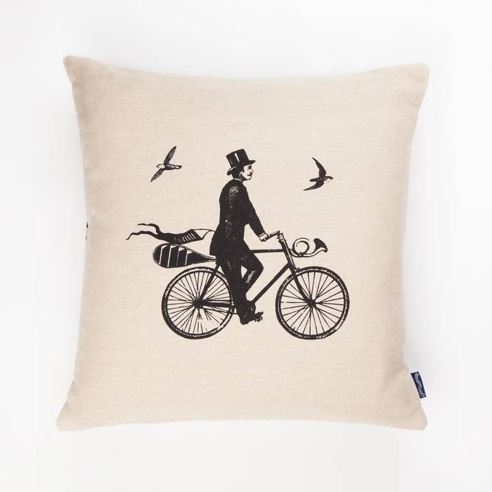 A Gentleman Rides- 45cm hand screen printed cushion Chase and Wonder Colonial style living room Accessories & decoration