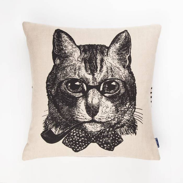 Sophisticated Cat- 45cm hand screen printed cushion Chase and Wonder Colonial style houses Homewares