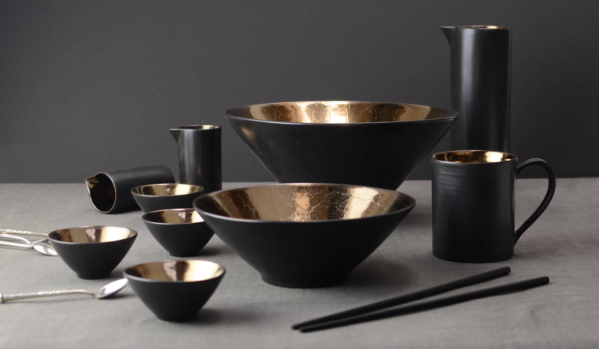 Magnificent Bronze Ceramic Collection Nom Living Industrial style dining room Crockery & glassware