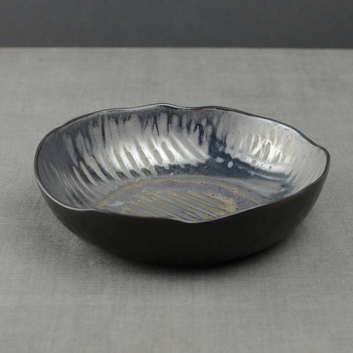 Metallic Glaze Rustic Serving Bowl Nom Living Industriale Esszimmer Geschirr und Gläser