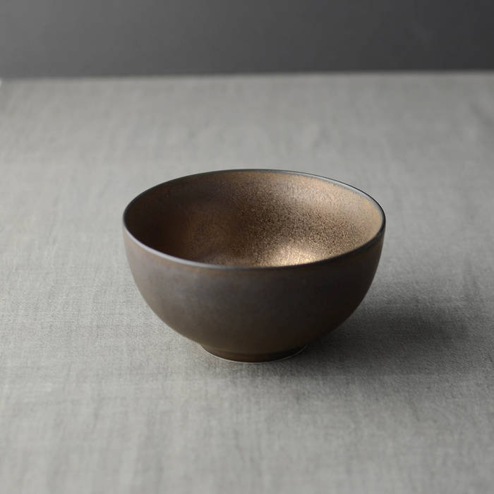 Matt Finish Metallic Bronze Glaze Rice Bowl Nom Living Modern dining room Crockery & glassware