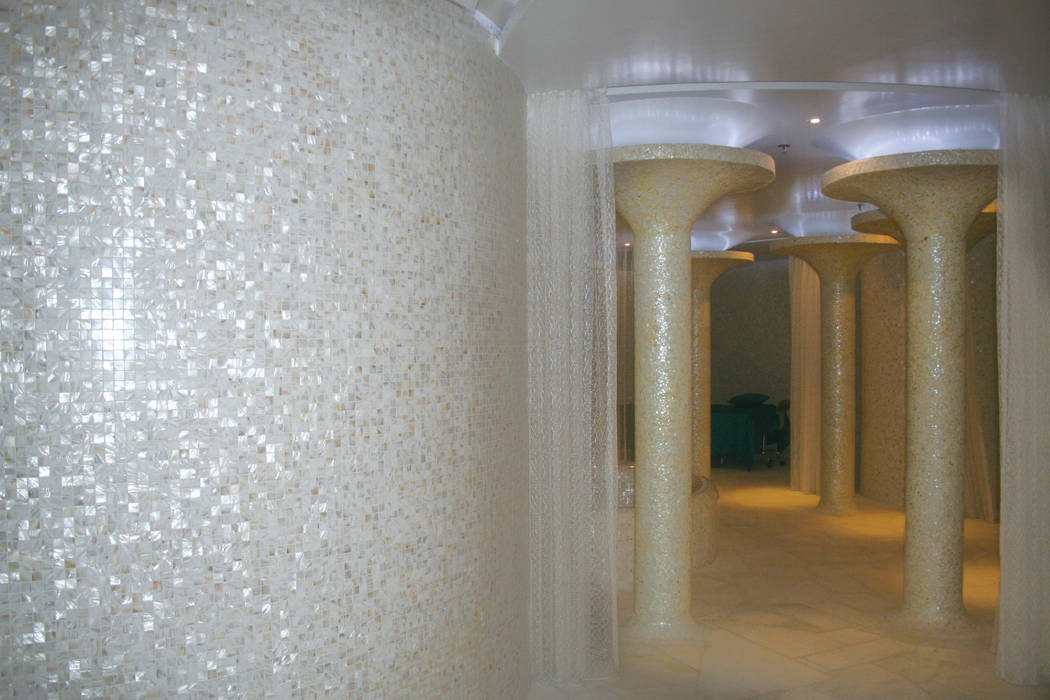 White Mother of Pearl MegaTiles Spa Minimalis