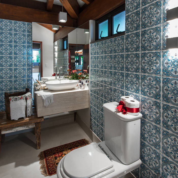 Varanda Gourmet | Campo Grande MS, Camila Tannous Arquitetura & Interiores Camila Tannous Arquitetura & Interiores Eclectic style bathroom