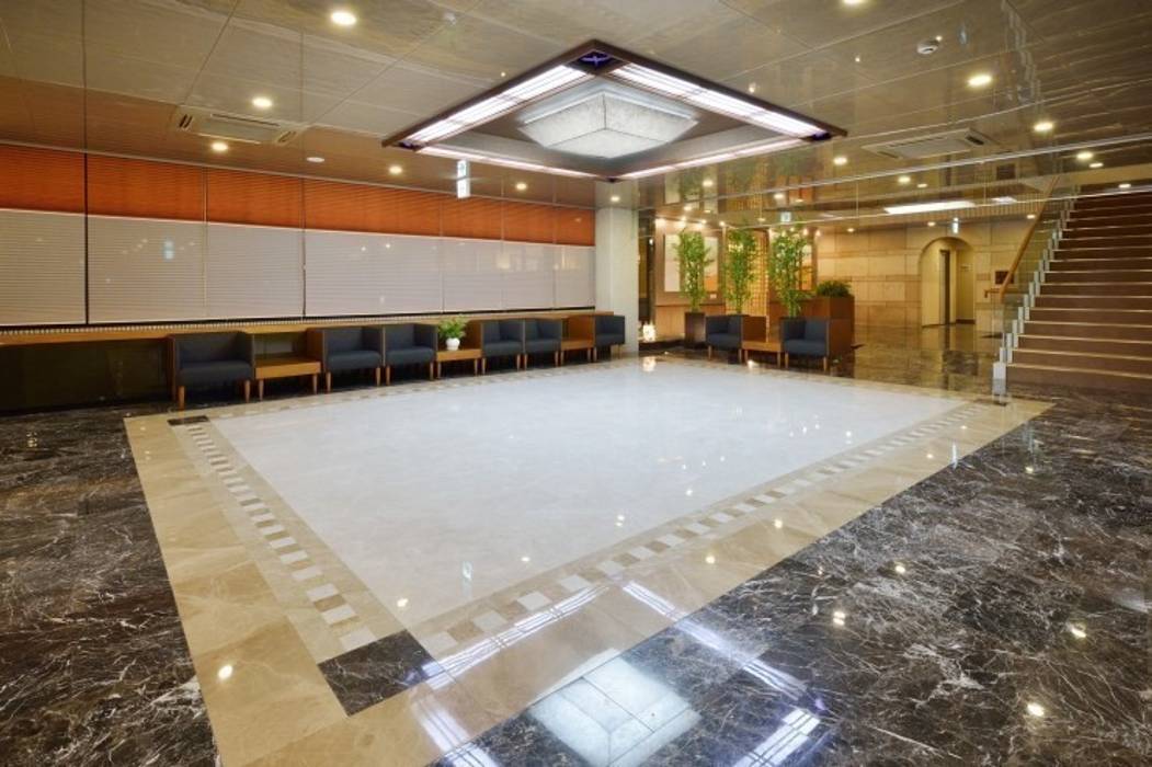 Natural marble flooring "NEW EASYSTONE" (주)이지테크(EASYTECH Inc.) Commercial spaces Conference Centres