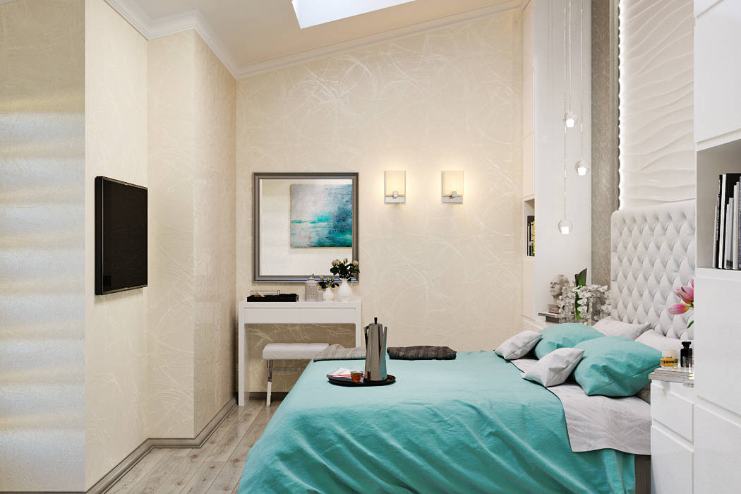 Современный стиль в интерьере Студия дизайна ROMANIUK DESIGN Спальня в стиле модерн