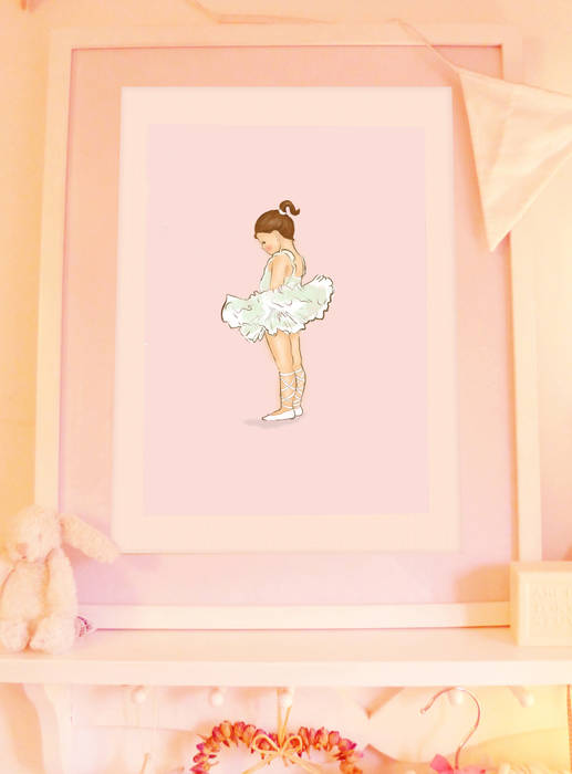 Ballerina Art print for a little girl Buffer Classic style nursery/kids room Accessories & decoration