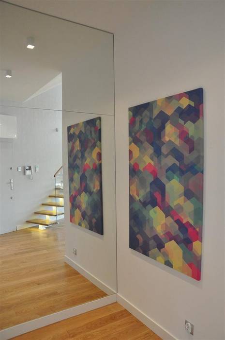 hall Tarna Design Studio Minimalistyczny korytarz, przedpokój i schody