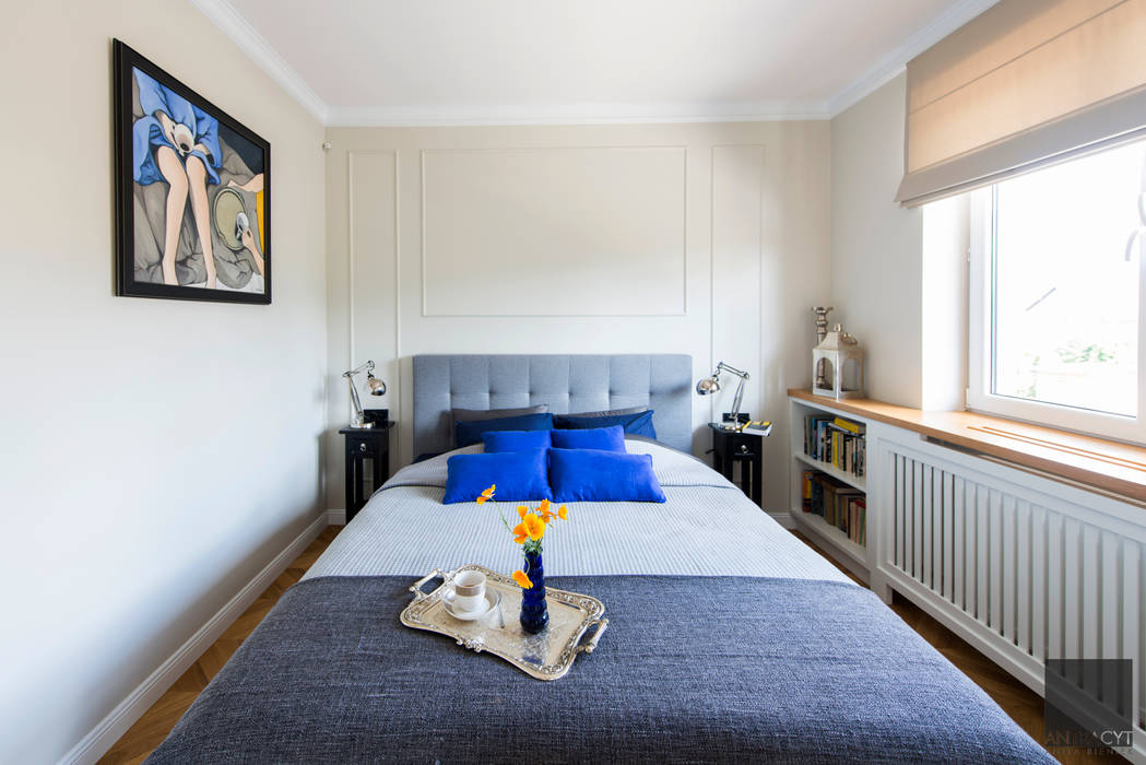 Mieszkanie w zabudowie szeregowej, styl eklektyczny - Białystok, Antracyt Antracyt Eclectic style bedroom