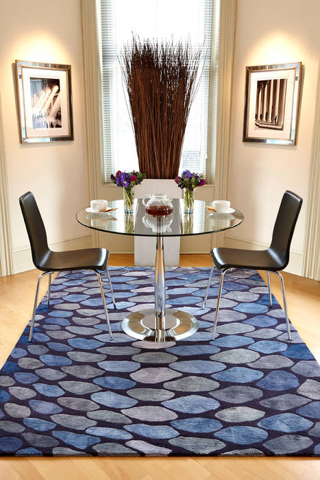 FISHSCALES hand knotted wool & silk rug from the 2013 DESIGNS FROM THE DEEP collection Deirdre Dyson Carpets Ltd Modern dining room