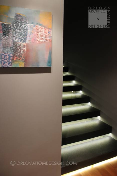 Квартира в Москве, Orlova Home Design Orlova Home Design Minimalist corridor, hallway & stairs