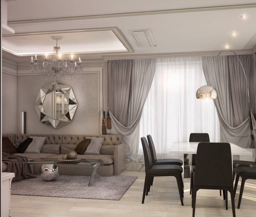 Private apartment in Moscow , E_interior E_interior Ruang Keluarga Klasik