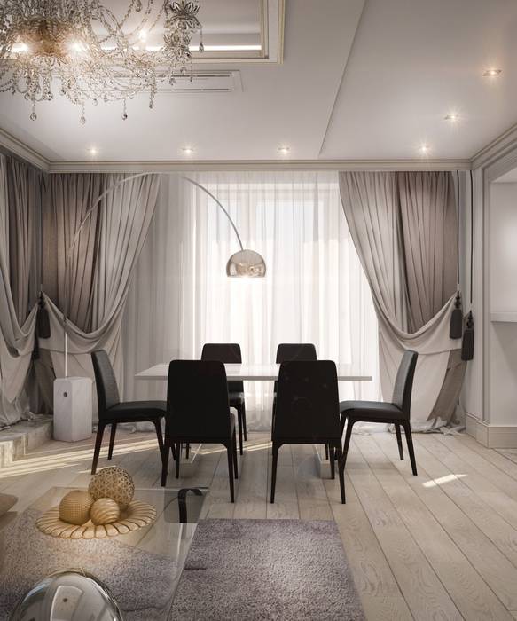 Private apartment in Moscow , E_interior E_interior Гостиная в классическом стиле