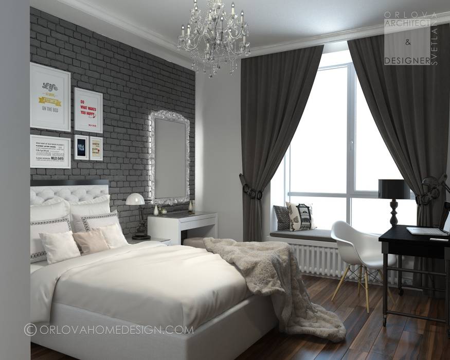 Квартира в Москве, Orlova Home Design Orlova Home Design Спальня в эклектичном стиле