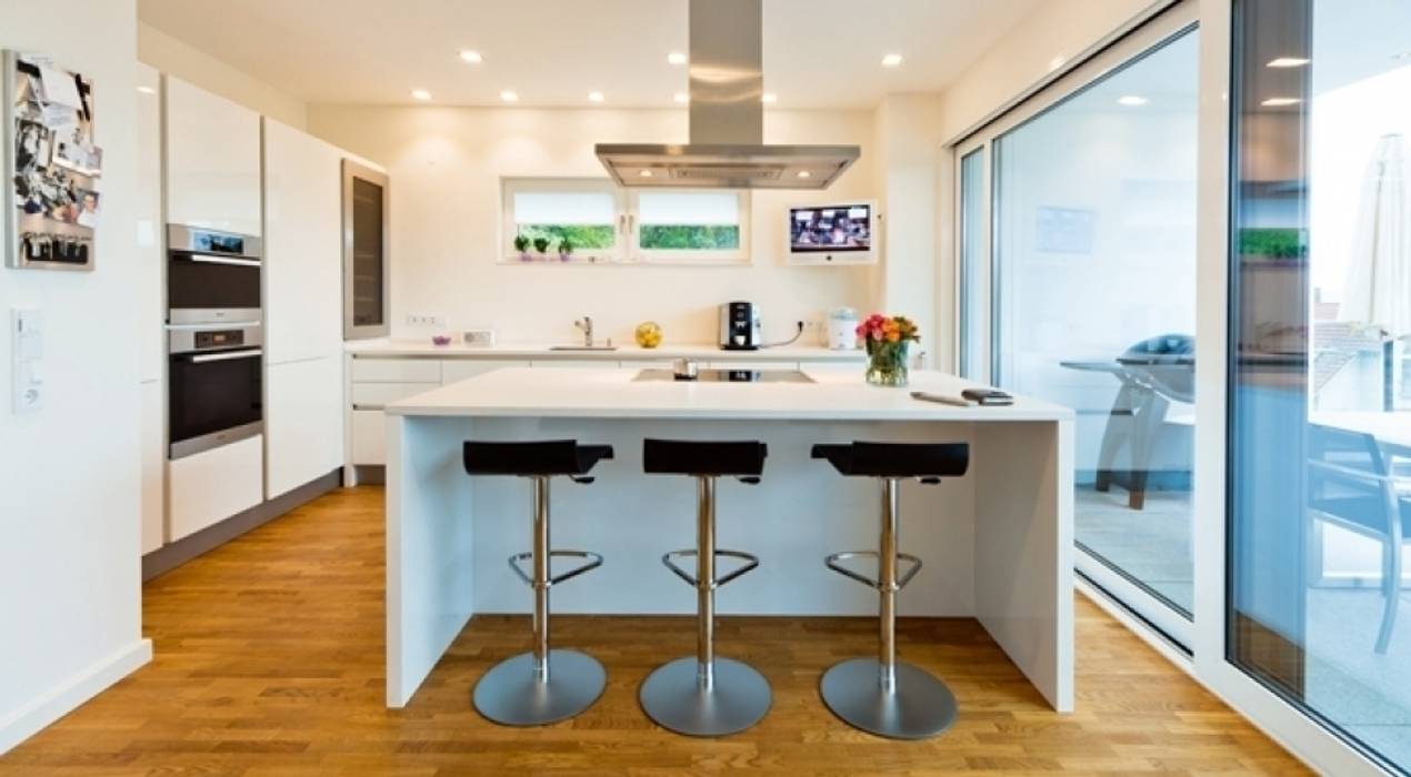 Hausentwurf Villa Im Bauhausstil Moderne Kuchen Von Okal Haus Gmbh Modern Homify