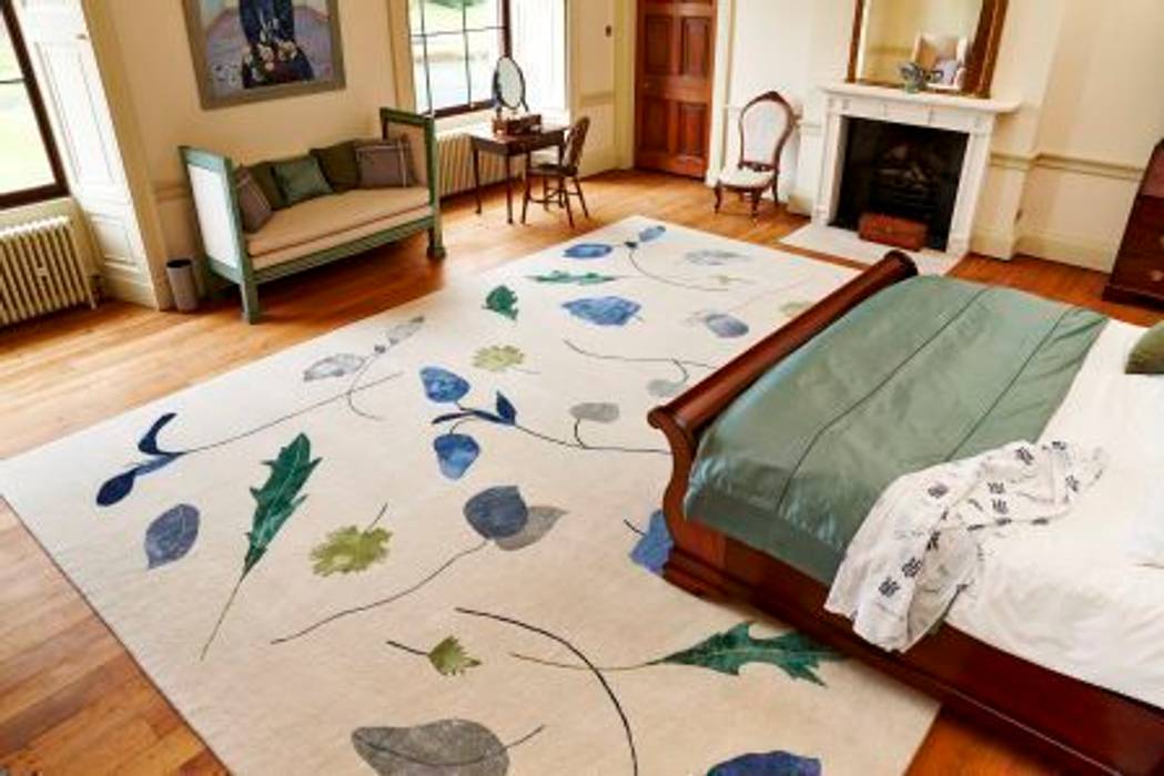 Deirdre Dyson SALAD DAYS (bespoke variant) hand knotted wool and silk rug Deirdre Dyson Carpets Ltd Classic style bedroom