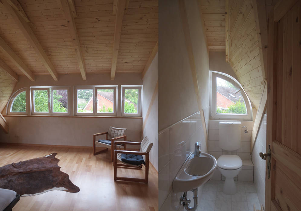 Blick in die Gaube Andreßen Architekten Skandinavische Badezimmer