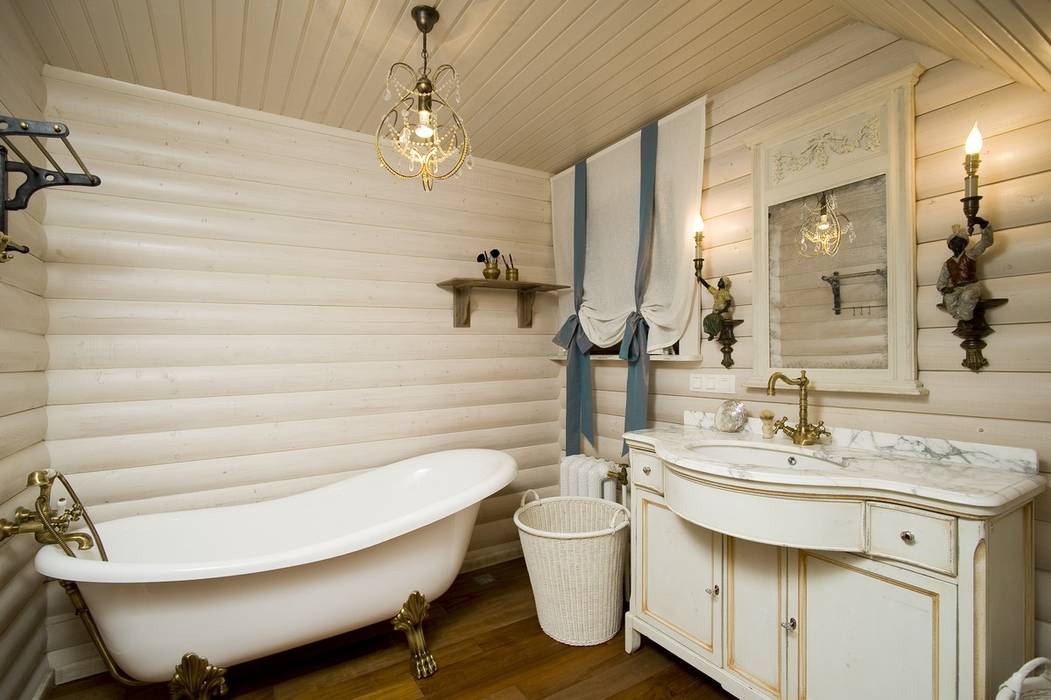 ванная комната в деревянном дачном доме