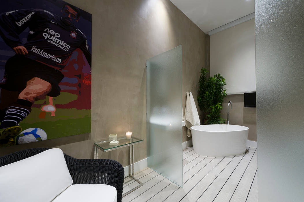 Casa Cor SP Suíte de Futebol, FJ Novaes Light Projects FJ Novaes Light Projects Modern bathroom