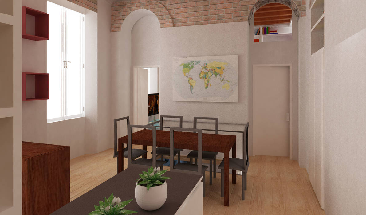 MOLTIPLICARE GLI SPAZI IN ORIZZONALE E VERTICALE, Azzurra Lorenzetto Azzurra Lorenzetto Eclectic style living room