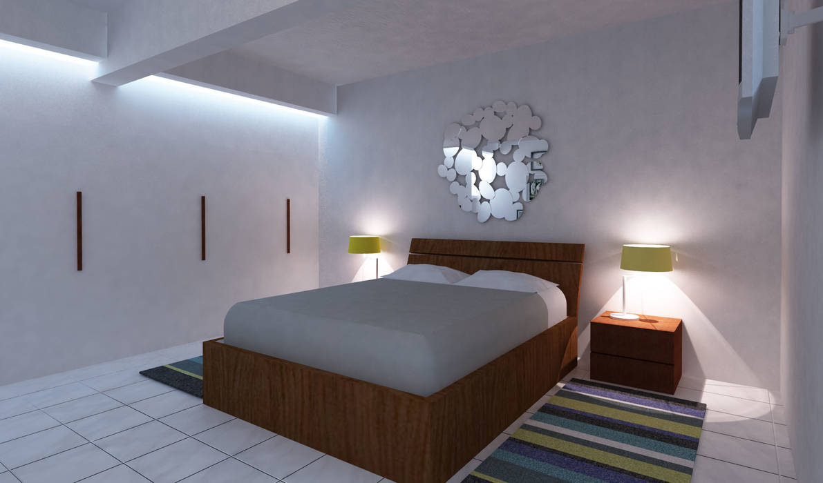 MOLTIPLICARE GLI SPAZI IN ORIZZONALE E VERTICALE, Azzurra Lorenzetto Azzurra Lorenzetto Modern style bedroom