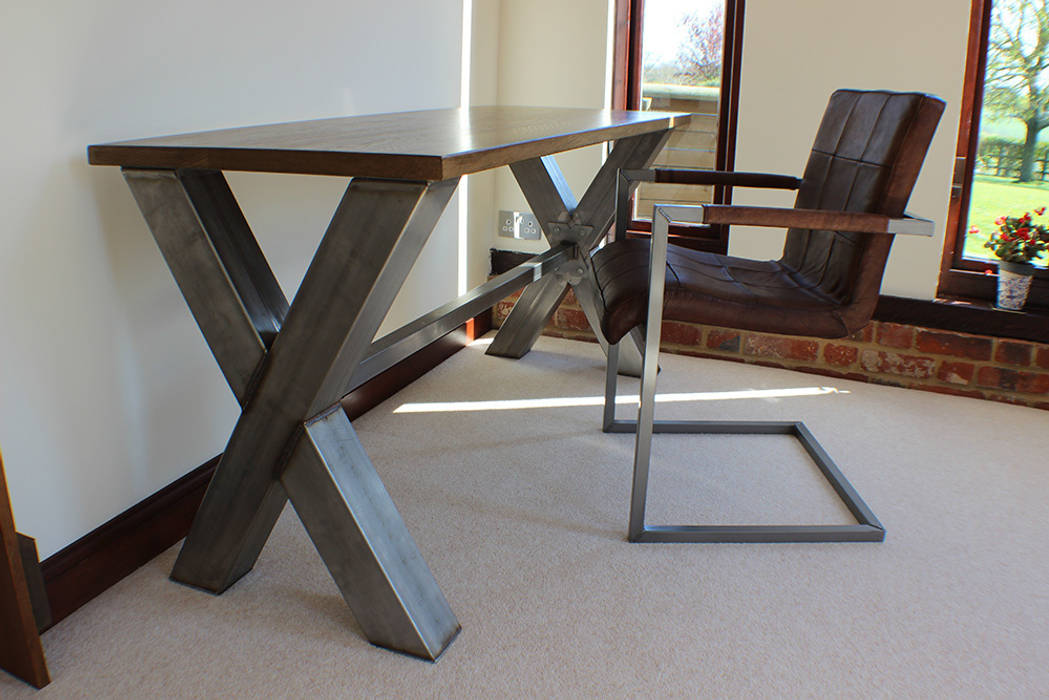 Industrial X Frame Office Desk Russell Oak and Steel Ltd Commercial spaces Office spaces & stores