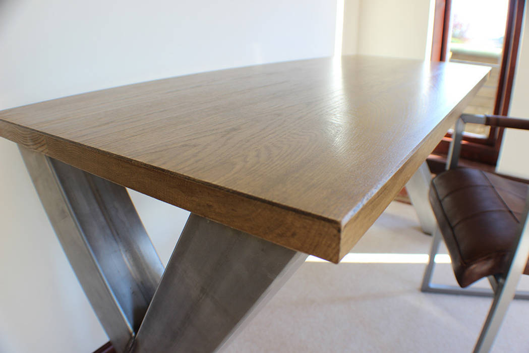 Industrial X Frame Office Desk Industrial Style Office Buildings By Russell Oak And Steel Ltd Industrial Homify